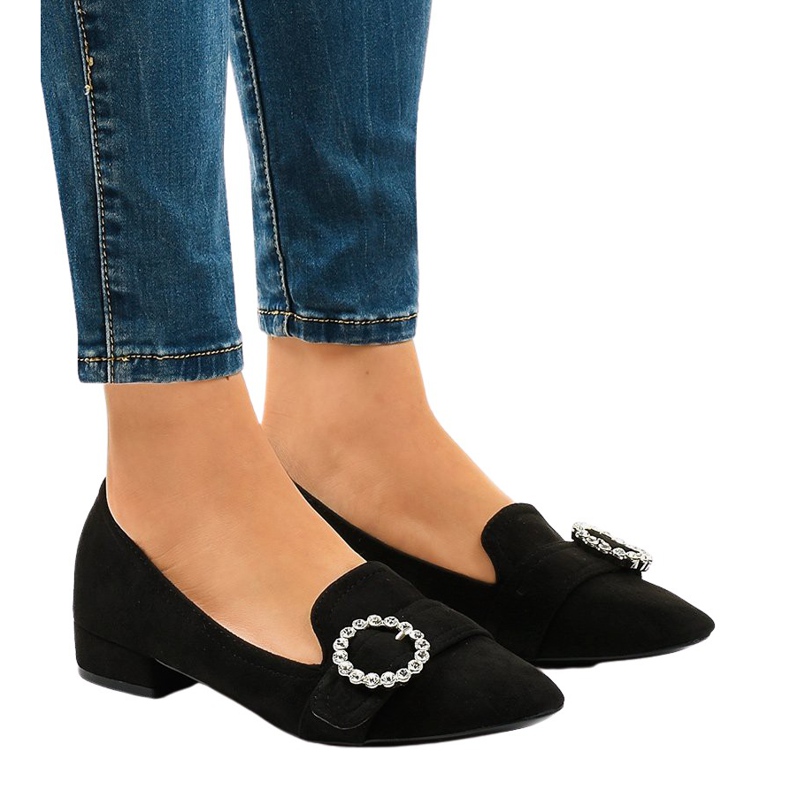 Svarta mocka höga klackar L419