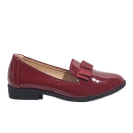 Röda mockasiner för kvinnor med rosett F158