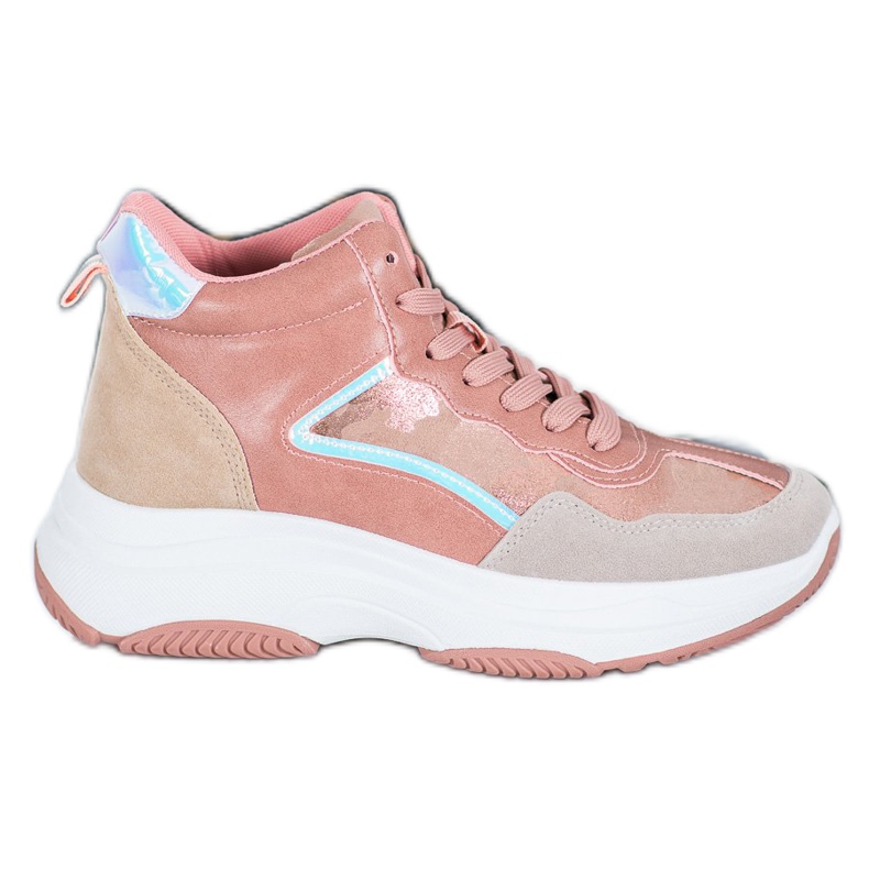 Ideal Shoes Höga stövlar på plattformen rosa mångfärgad