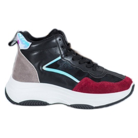 Ideal Shoes Höga stövlar på plattformen svart mångfärgad