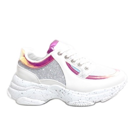 Vita sportskor med HL-08 mångfärgad