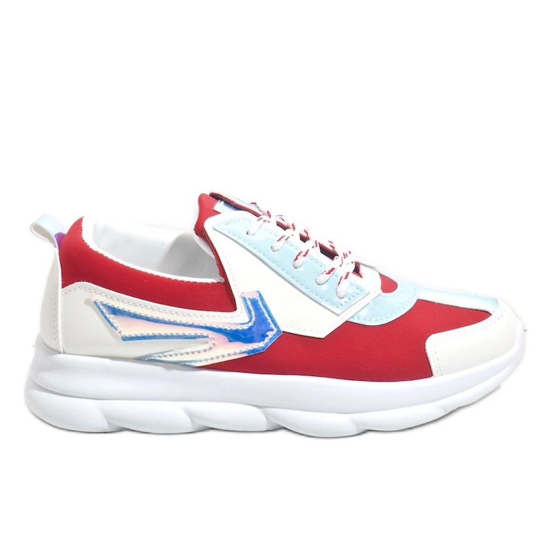 Vita sportskor för kvinnor W-3112 röd mångfärgad