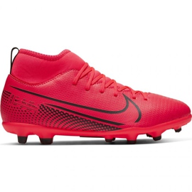 Nike Mercurial Superfly 7 Club FG / MG Jr AT8150-606 fotbollsskor röd röd