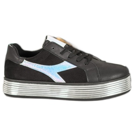 Ideal Shoes Sneakers med Holo -effekt svart gul
