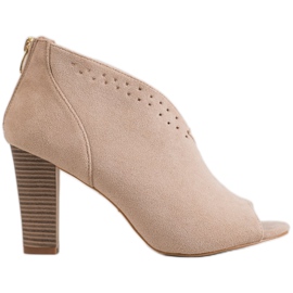 Open Toe VINCEZA stövlar beige