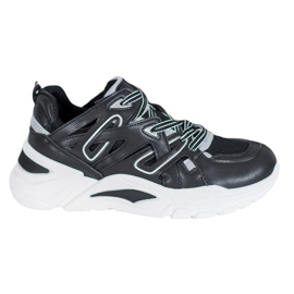 Small Swan Bekväma Eco Leather Sneakers svart