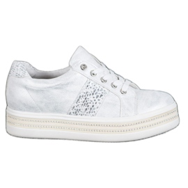 Bestelle Sneakers Med Cubic Zirconia vit grå