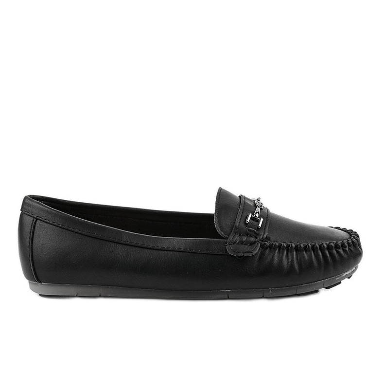 Svarta ballerina loafers i ekologisk läder FM3102A