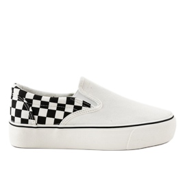 Vita slip-on sneakers R-440 svart