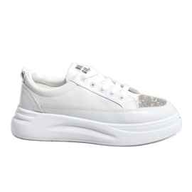 Vita sneakers sneakers dekorerade med G140-2