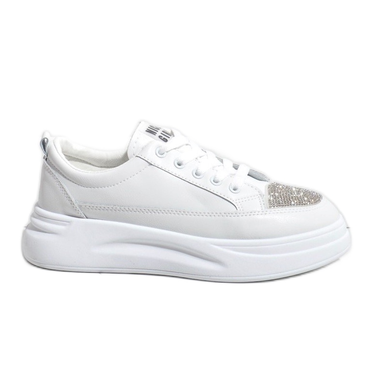 Vita sneakers sneakers dekorerade med G140-2