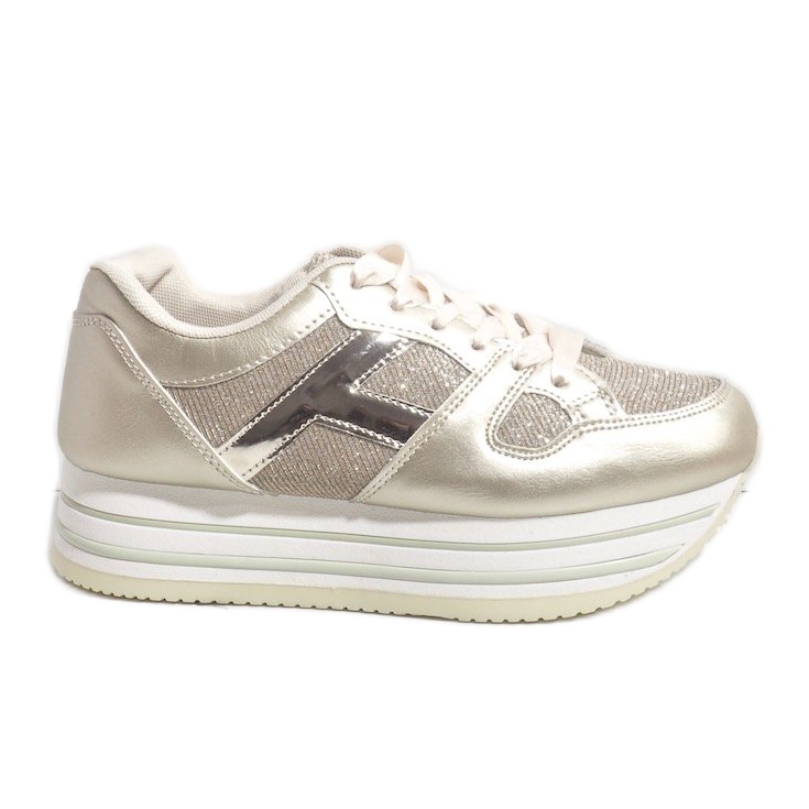 Guld fashionabla kvinnors sportskor 1306 gyllene