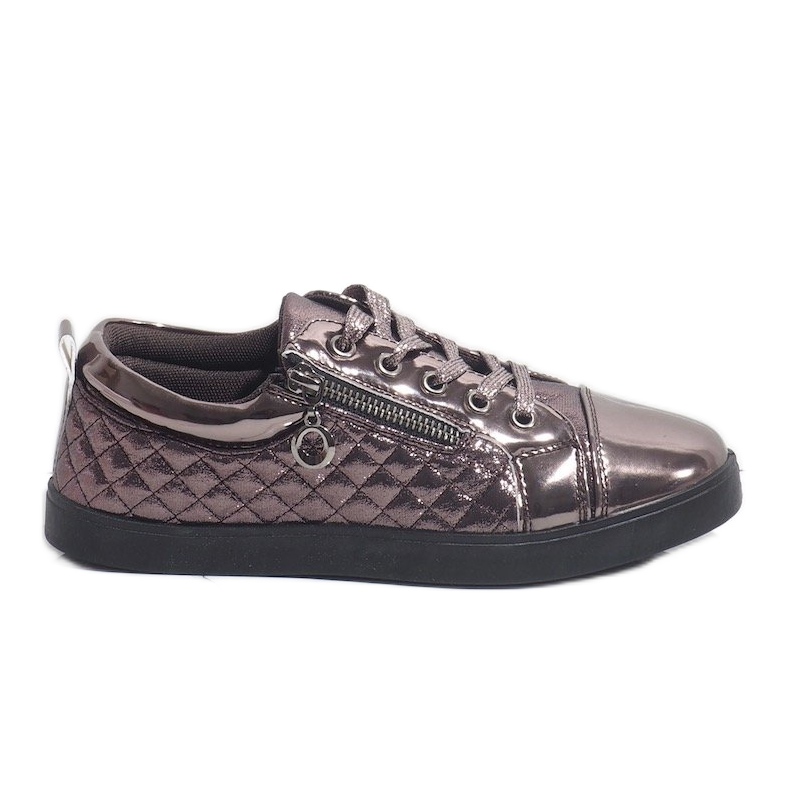 Mörk silver fashionabla damskor R19-10 grå