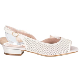 Sergio Leone Openwork sandaler på låga klackar gul