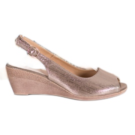 Sergio Leone Open Toe Golden Sandals gyllene