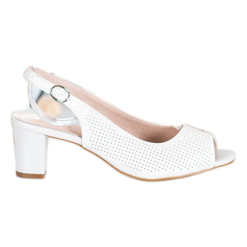 Sergio Leone Openwork sandaler på en bar vit