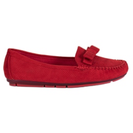 Clowse Openwork Loafers Med En Rosett röd