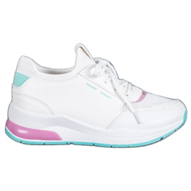 SHELOVET Knutna skor i ekoläder vit