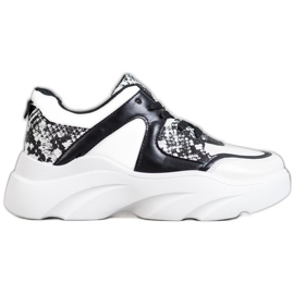 Weide Moderiktiga Eco Leather Sneakers vit svart