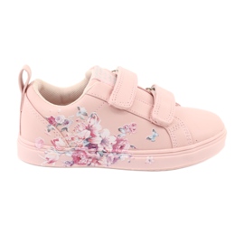 American Club kardborreband sneakers blommor ES11 röd purpur blå rosa