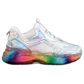 Weide Sneakers med färgstark sula grå mångfärgad