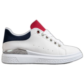 SHELOVET Sneakers på plattformen med ekoläder vit