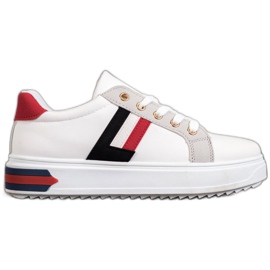 SHELOVET Sportskor tillverkade av ekoläder vit mångfärgad