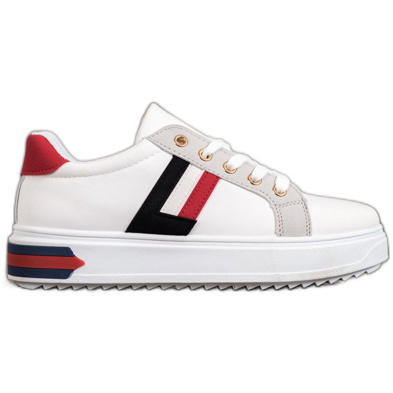 SHELOVET Sportskor tillverkade av ekoläder vit mångfärgad