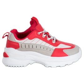 SHELOVET Trendiga skor på plattformen röd mångfärgad