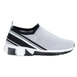 SHELOVET Slip-on skor med mesh grå