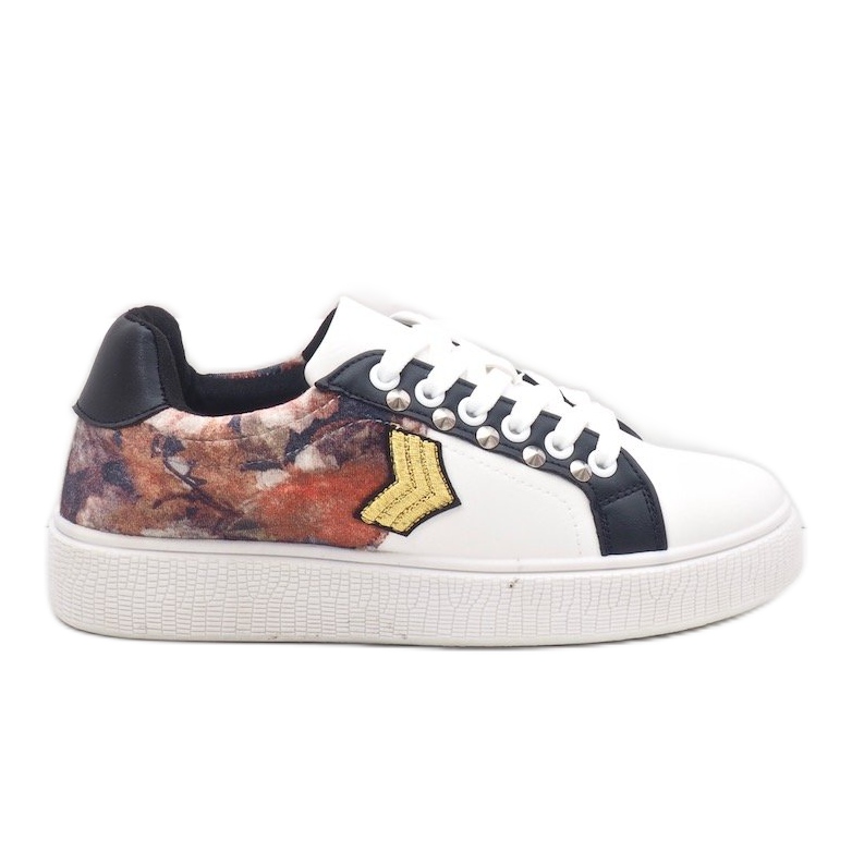 Vita sneakers rikt dekorerade 792-Y