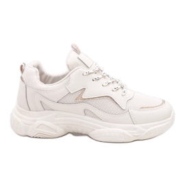 Beige fashionabla damskor för kvinnor 7939-SP