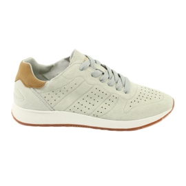 American Club AA04 lädersportskor beige