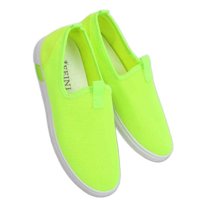 1066 gröna neon slip-on sneakers