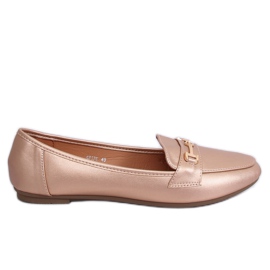 9F176 Champagne Metallic Moccasins rosa