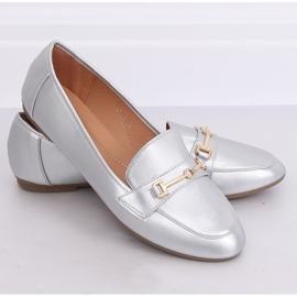 Silver metalliska loafers 9F176 Silver grå