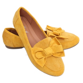 Loafers med rosett honung B2028 gul