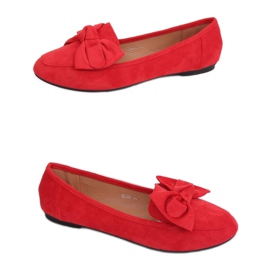 Loafers med rosett rosett B2028 Röd