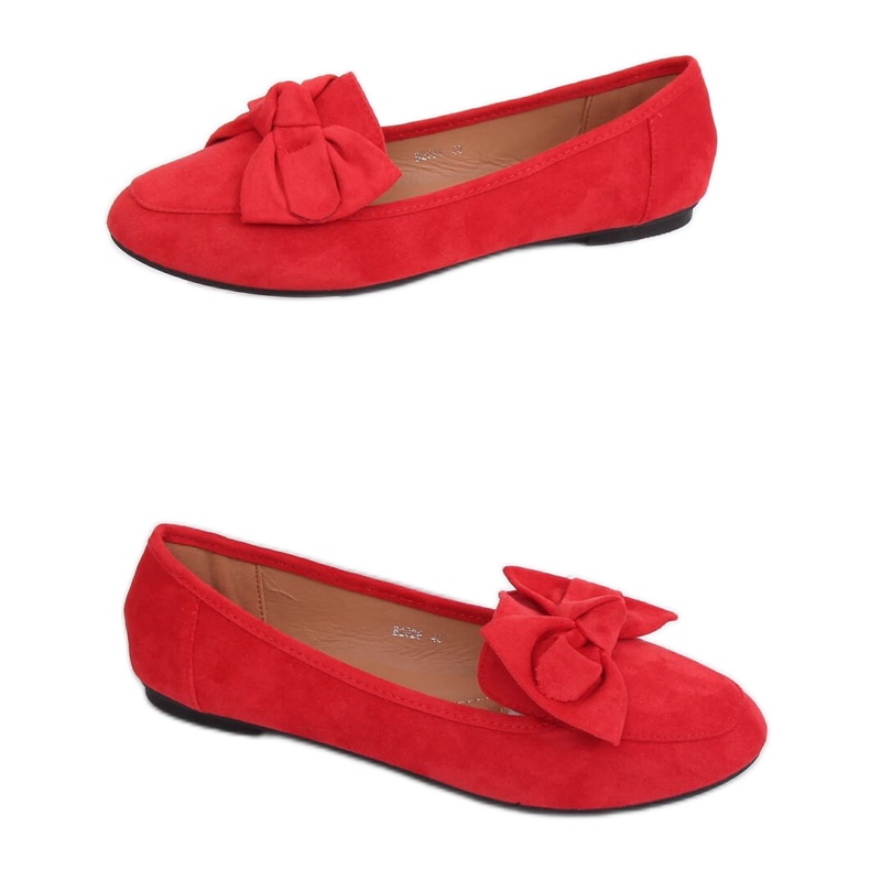 Loafers med rosett rosett B2028 Röd