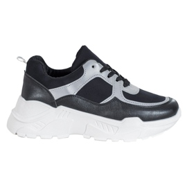 SHELOVET Klassiska svarta sneakers