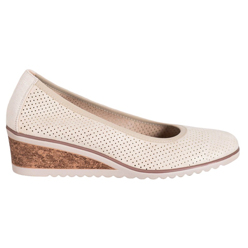 Beige Ballerinas På Kil VINCEZA