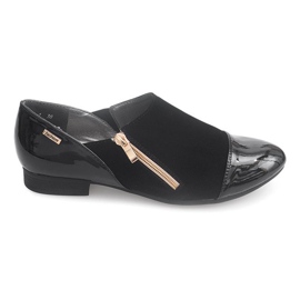 Klassiska skor med dragkedja 2060A svart