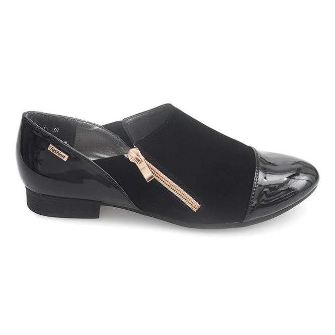 Klassiska skor med dragkedja 2060A svart