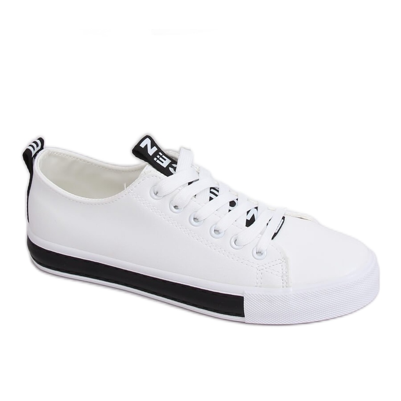 Kvinnors svartvita sneakers A88-23 W-BL