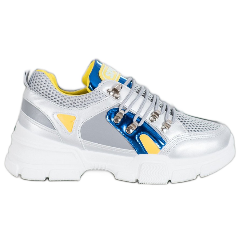 Bella Paris Mode sneakers med mesh grå mångfärgad