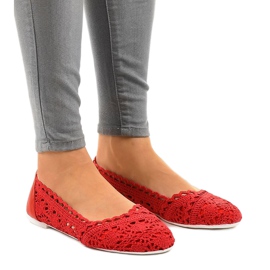 Röd openwork ballerinas 4701