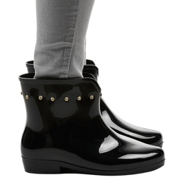 Svarta korta galoscher med kubiska zirkoner SD97E-1