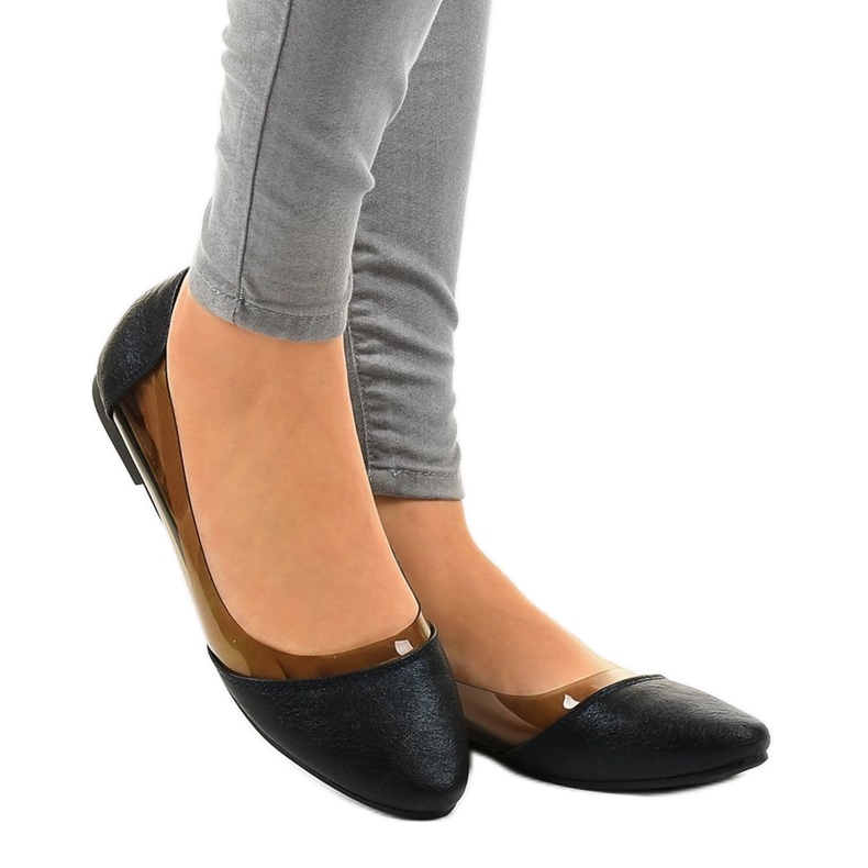 Svart transparent ballerina B01-1A
