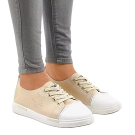 Beige klassiska sneakers QW8371-3