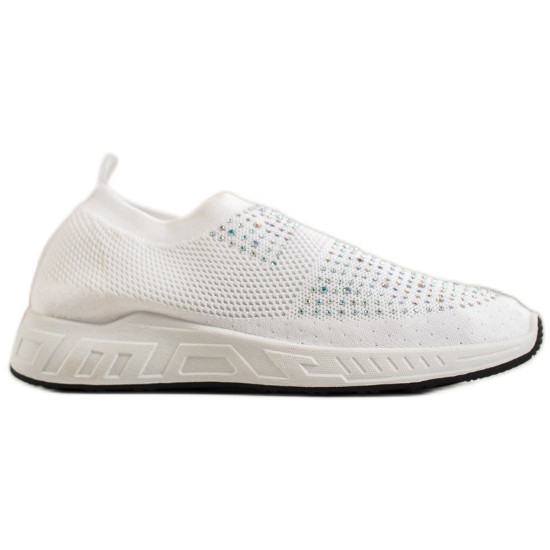 SHELOVET Slip-on skor med kristaller vit
